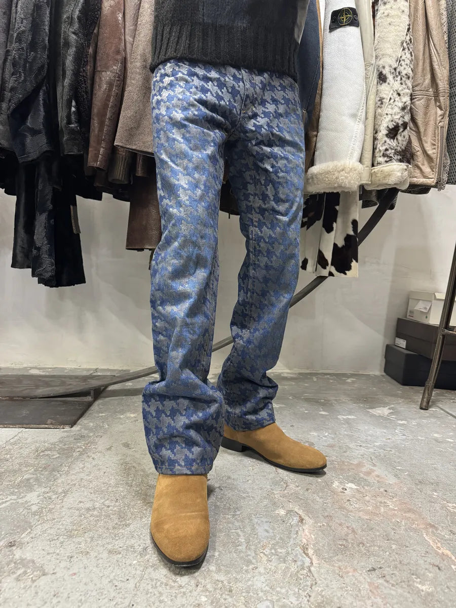 FW2000 Roberto Cavalli Blue Faded Raw Denim Pants (M) 0
