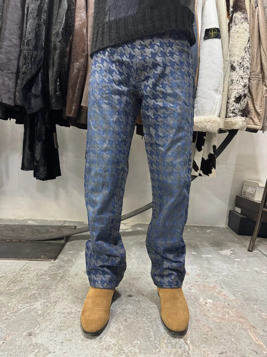FW2000 Roberto Cavalli Blue Faded Raw Denim Pants (M) 3