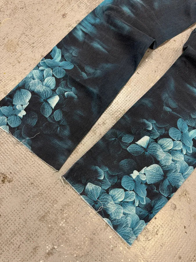 FW2000 Roberto Cavalli Blue Floral Spectrum Ocean Pants (S) ZcoGOiH 7