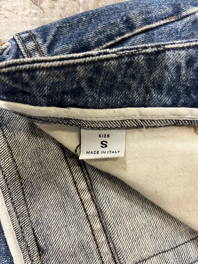 FW1999 Roberto Cavalli Blue Flowers Denim Jeans IYlJWju 9