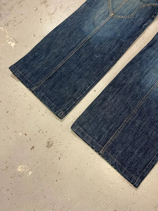 FW2000 Roberto Cavalli Blue Royal Biker Denim Jeans fFOMcPq 6