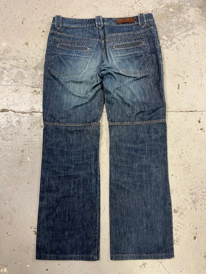 FW2000 Roberto Cavalli Blue Royal Biker Denim Jeans fFOMcPq 7