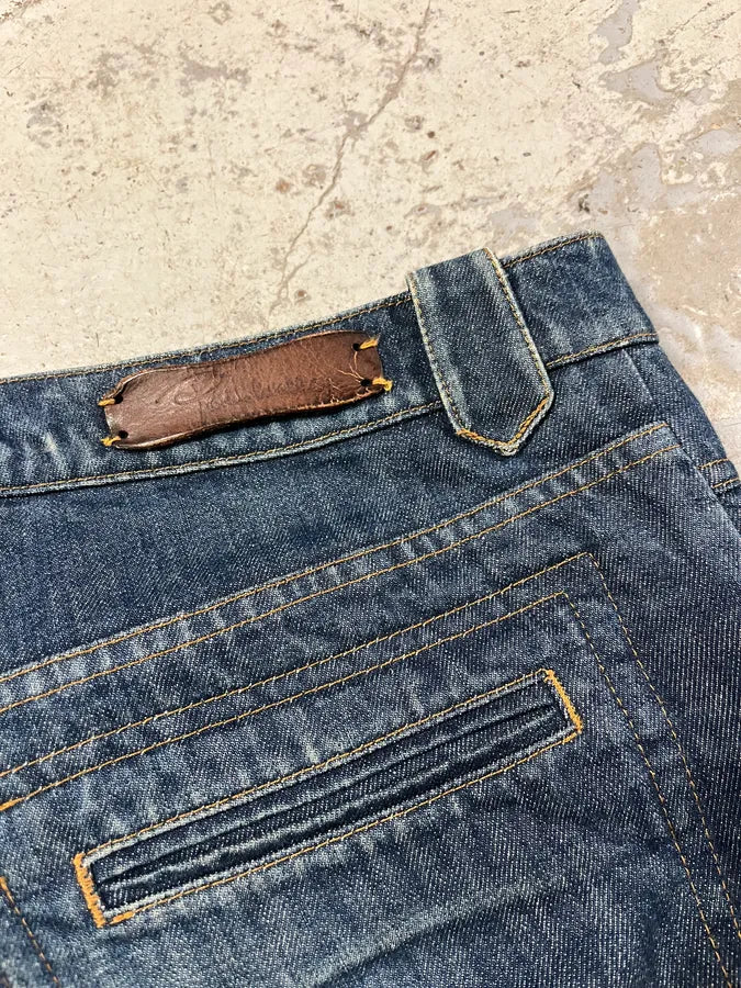 FW2000 Roberto Cavalli Blue Royal Biker Denim Jeans fFOMcPq 9