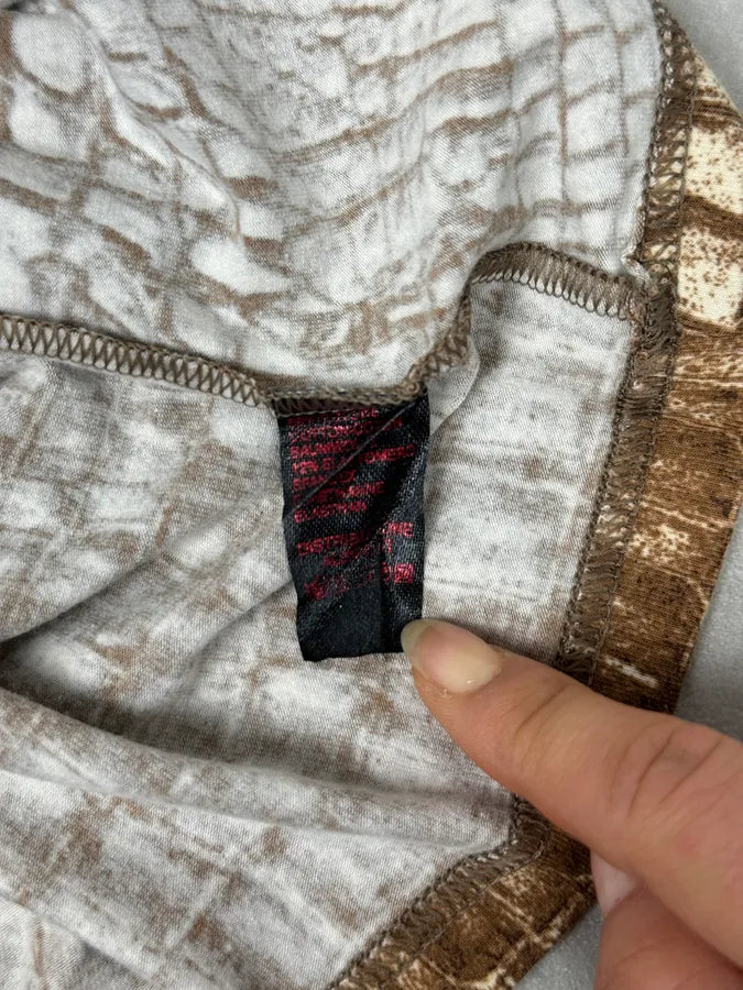 FW2000 Roberto Cavalli Brown Crocodile T-Shirt UrvwAcW 7