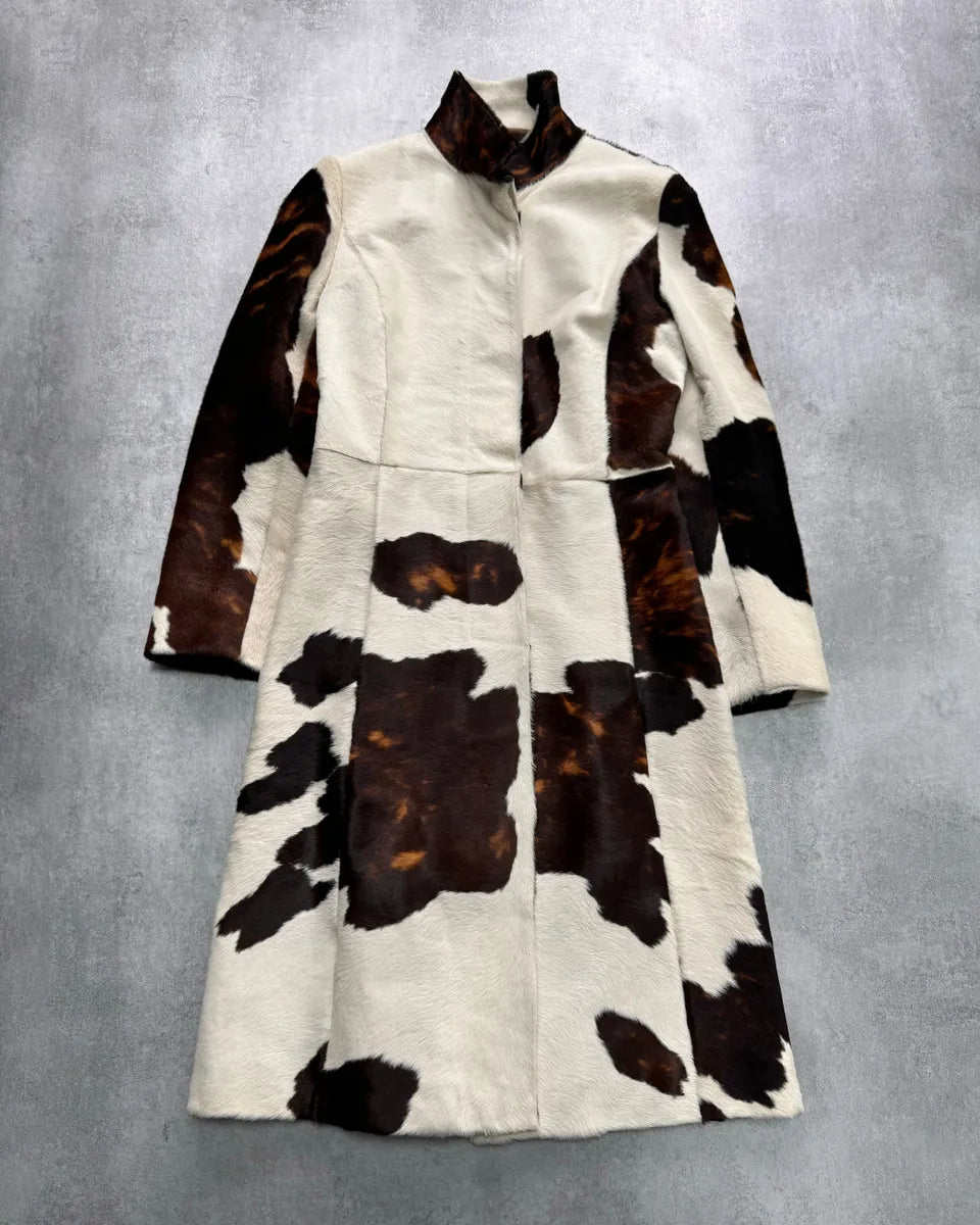 FW2000 Roberto Cavalli Cow Fur Trench Coat (XS) 0