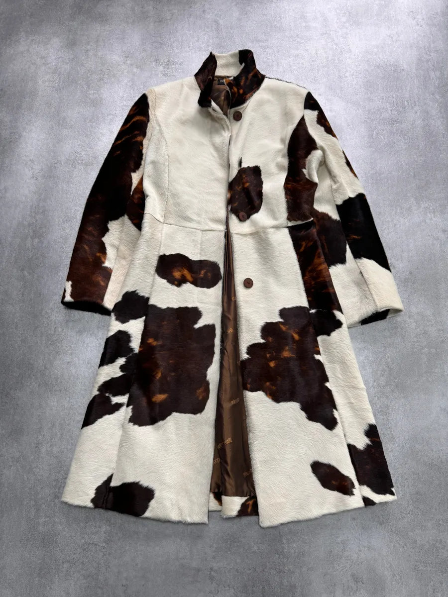 FW2000 Roberto Cavalli Cow Fur Trench Coat QgzMabb 3
