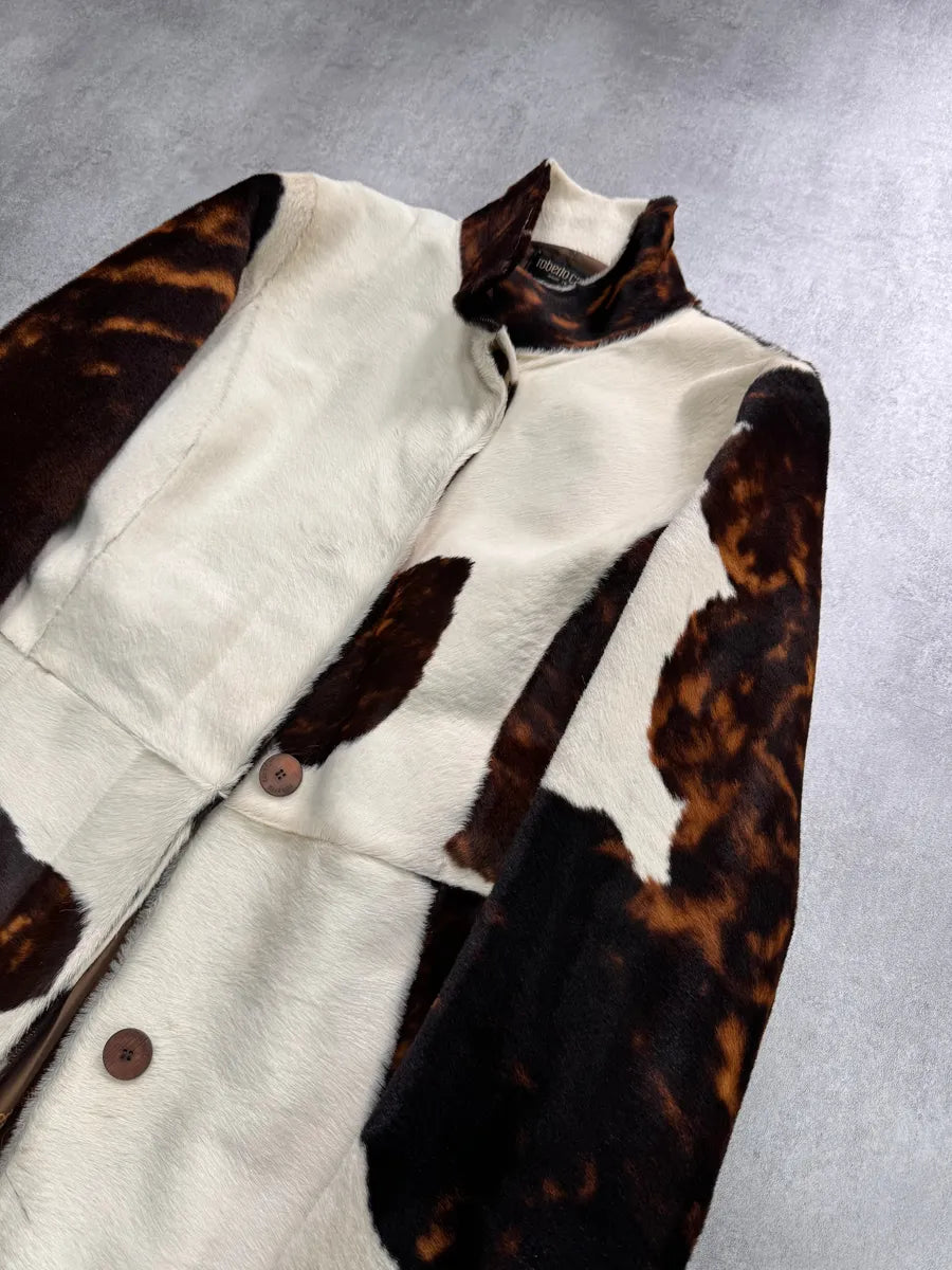 FW2000 Roberto Cavalli Cow Fur Trench Coat QgzMabb 4
