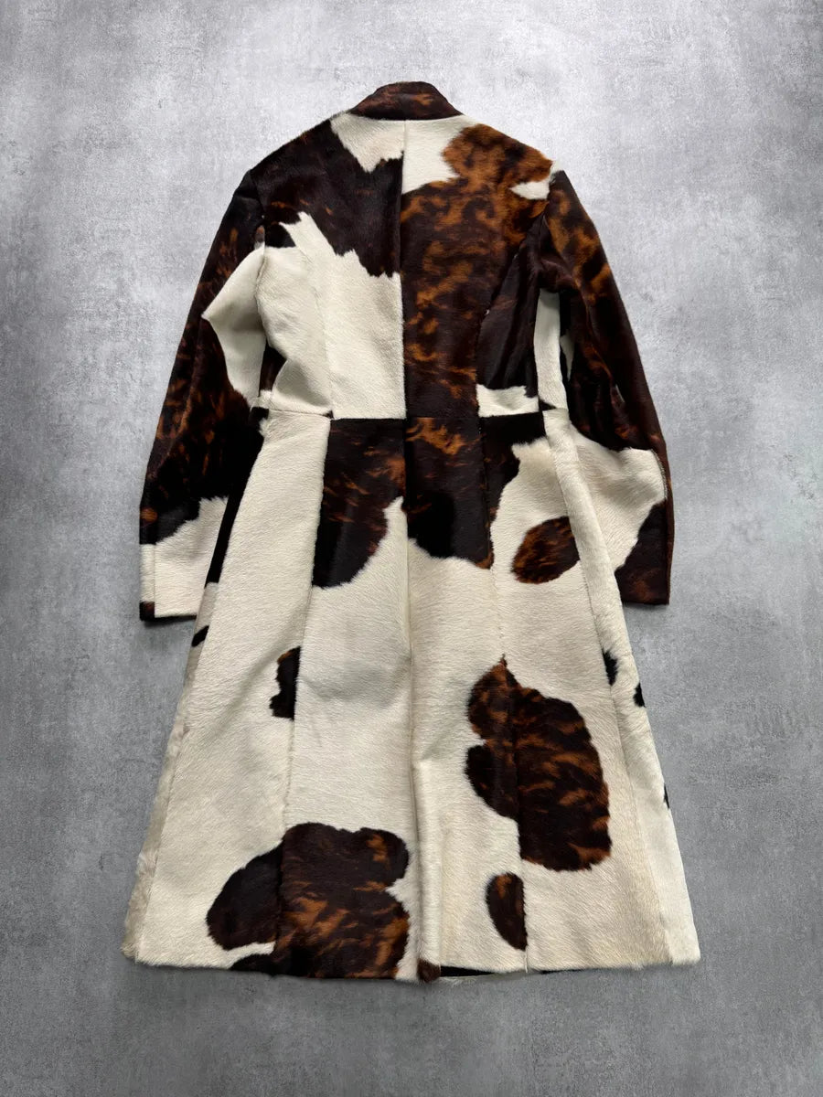 FW2000 Roberto Cavalli Cow Fur Trench Coat (XS) 3
