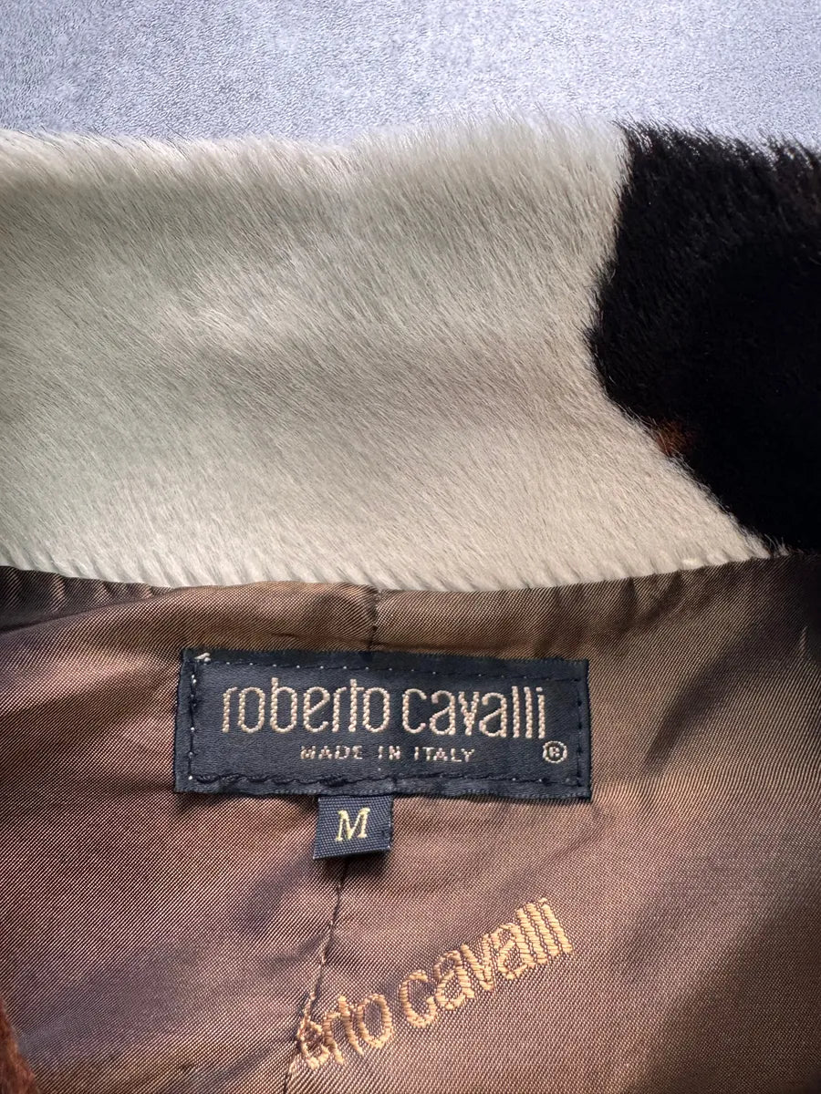 FW2000 Roberto Cavalli Cow Fur Trench Coat (XS) 4