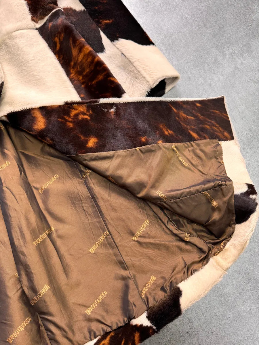 FW2000 Roberto Cavalli Cow Fur Trench Coat (XS) 5