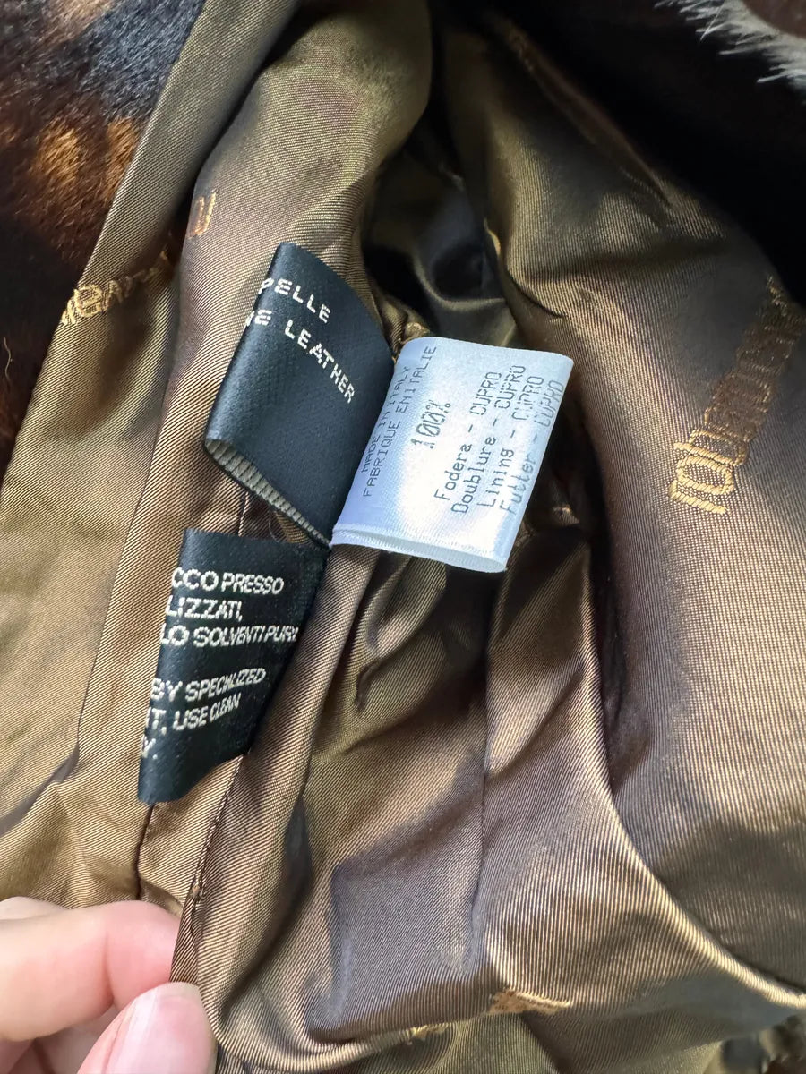 FW2000 Roberto Cavalli Cow Fur Trench Coat (XS) 7