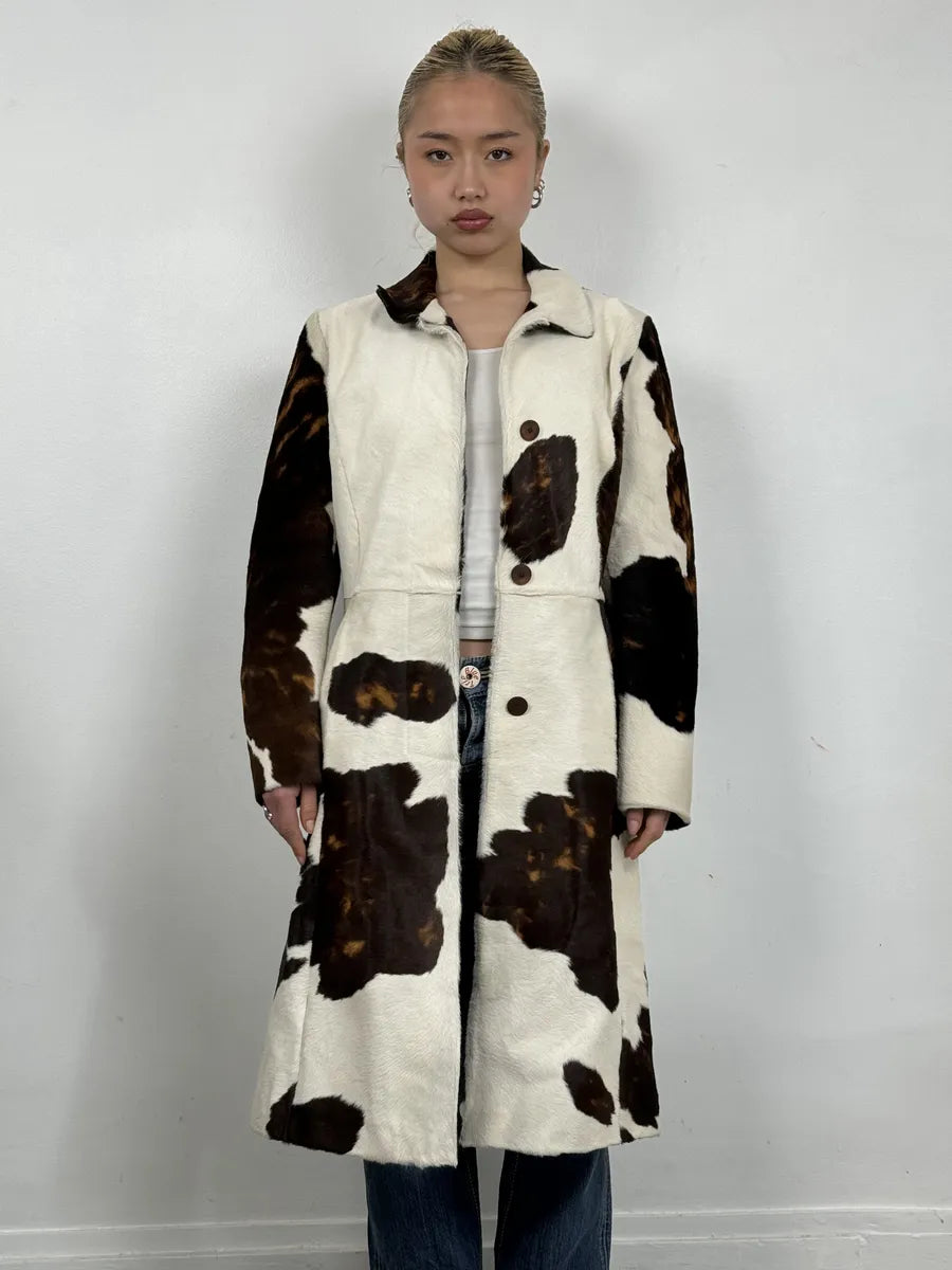 FW2000 Roberto Cavalli Cow Fur Trench Coat QgzMabb 1