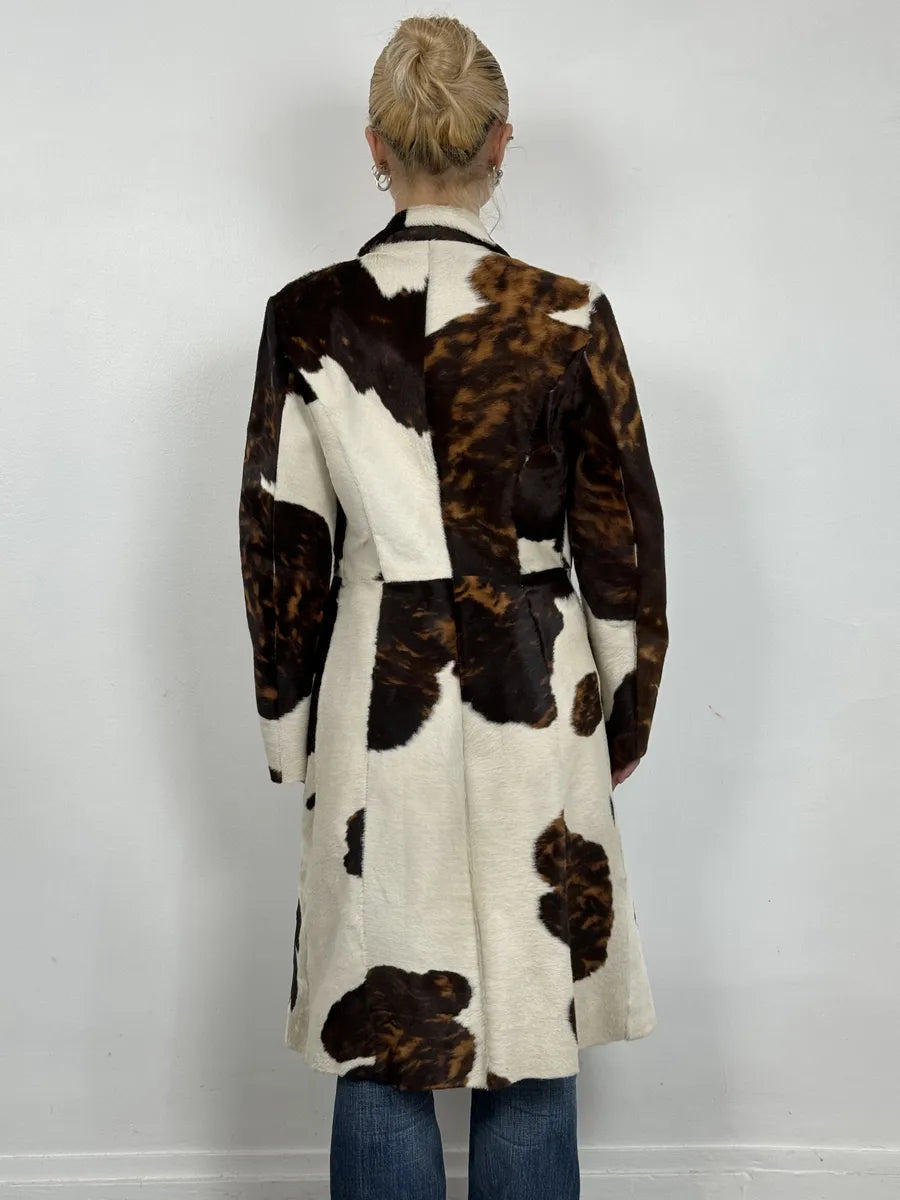 FW2000 Roberto Cavalli Cow Fur Trench Coat QgzMabb 2