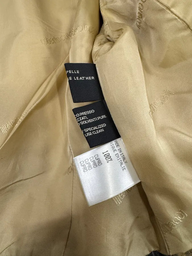 FW2000 Roberto Cavalli Crocodile Effect Asymmetrical Leather Jacket hXsFAnH 11