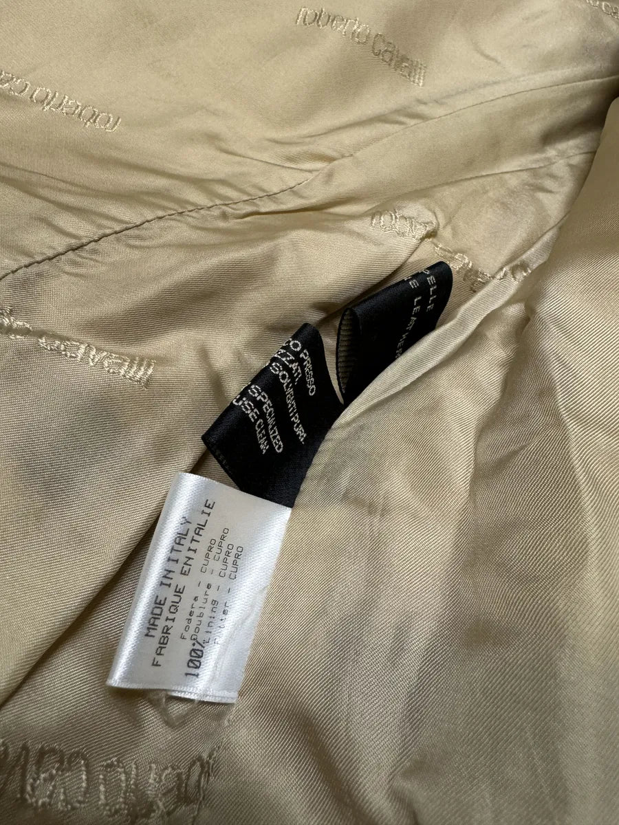 FW2000 Roberto Cavalli Crocodile Effect Embossed Leather Trench Coat (M) zMGythN 12