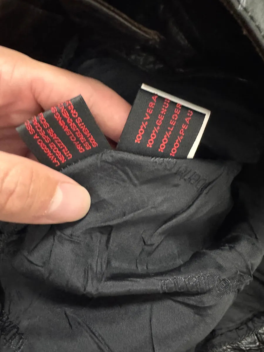 FW2000 Roberto Cavalli Crocodile Effect Leather Black Skirt (S) mMbJmrr 9