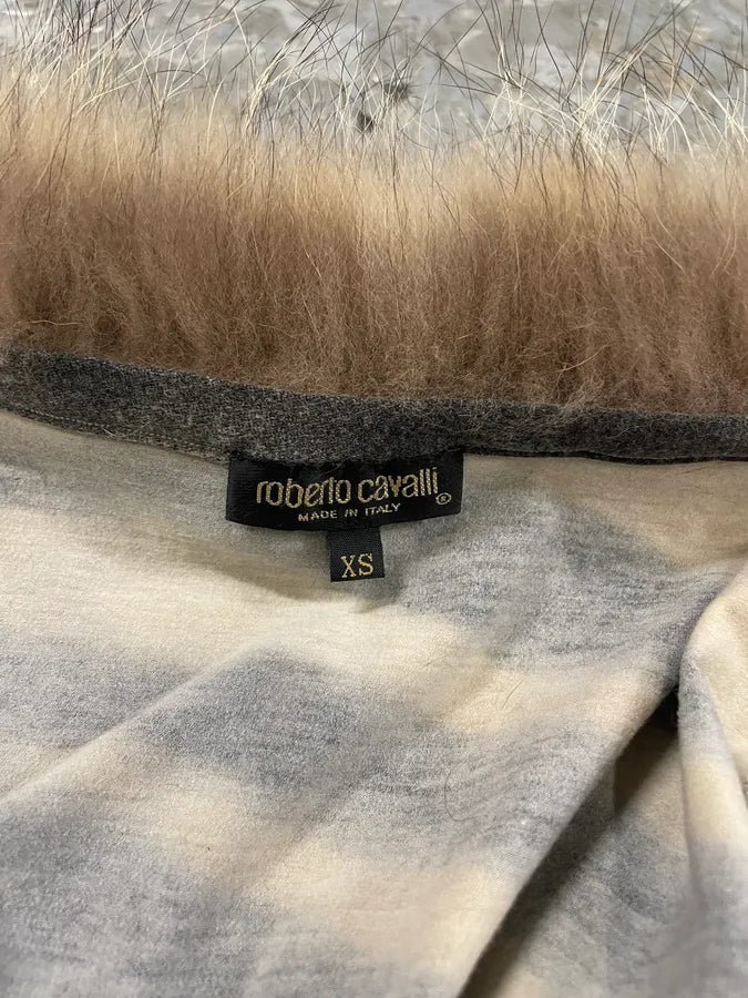 FW2000 Roberto Cavalli Gold Tiger Savage Fur Cardigan (XS/S) 7
