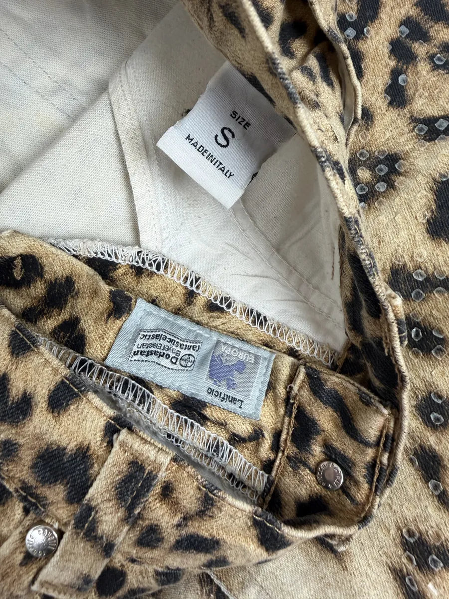 FW2000 Roberto Cavalli Leopard Print Slim Signature Pants vKPGPuH 7