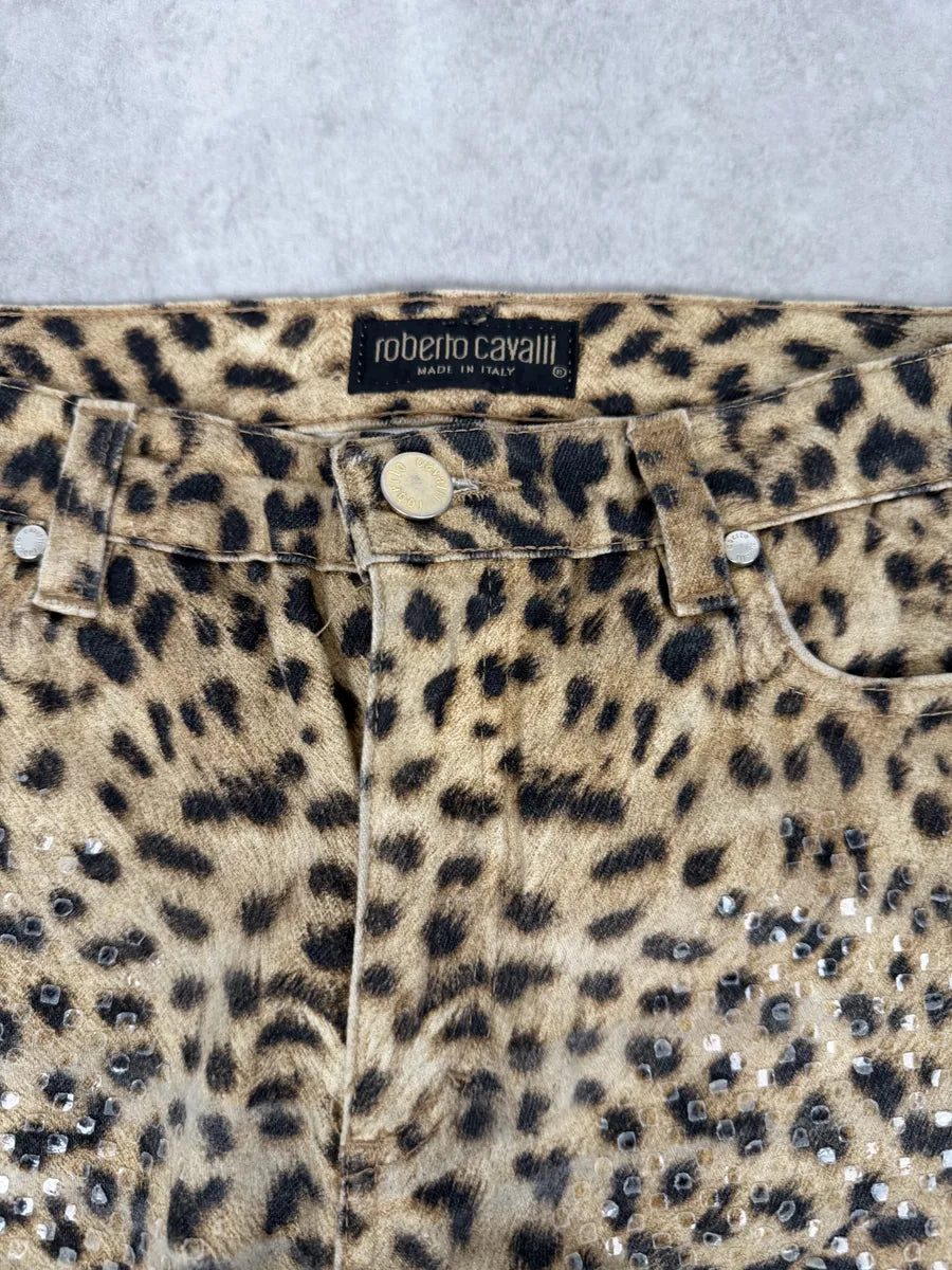 FW2000 Roberto Cavalli Leopard Print Slim Signature Pants vKPGPuH 8