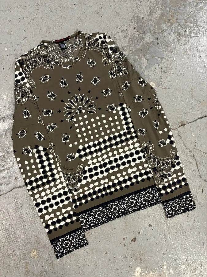 FW2000 Roberto Cavalli Olive Mozaic Longsleeves (S) TpYirVf 1