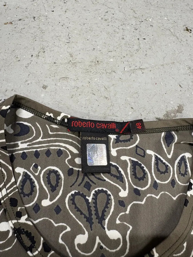 FW2000 Roberto Cavalli Olive Mozaic Longsleeves (S) TpYirVf 4