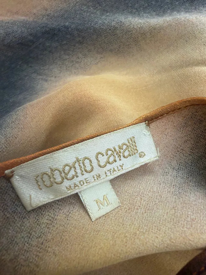 FW2000 Roberto Cavalli Orange Silk Tiger Maxi Dress dHaIUac 11