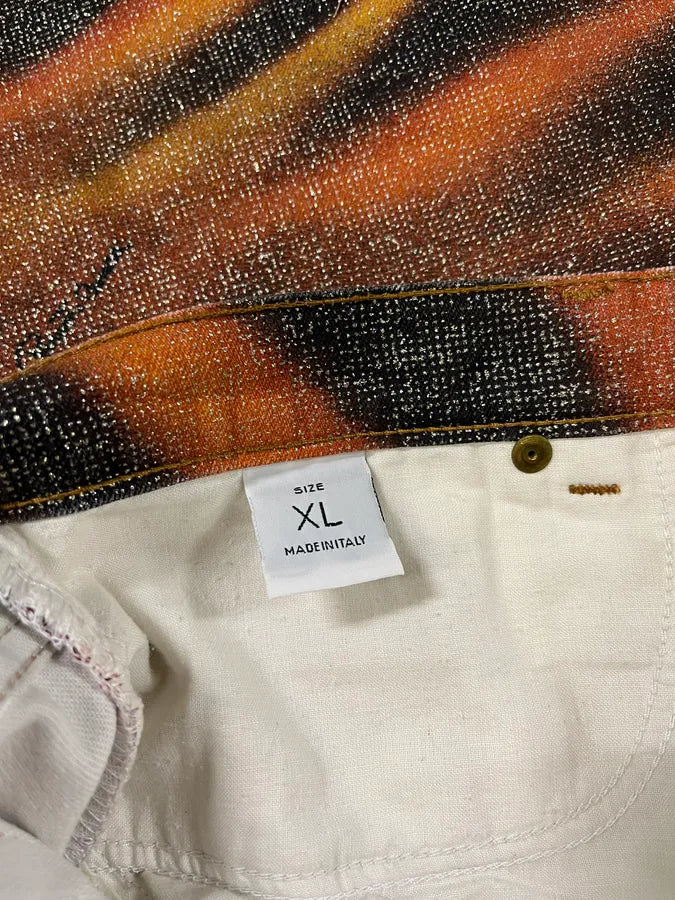 FW2000 Roberto Cavalli Orange Tiger Savage Pants (L) 9