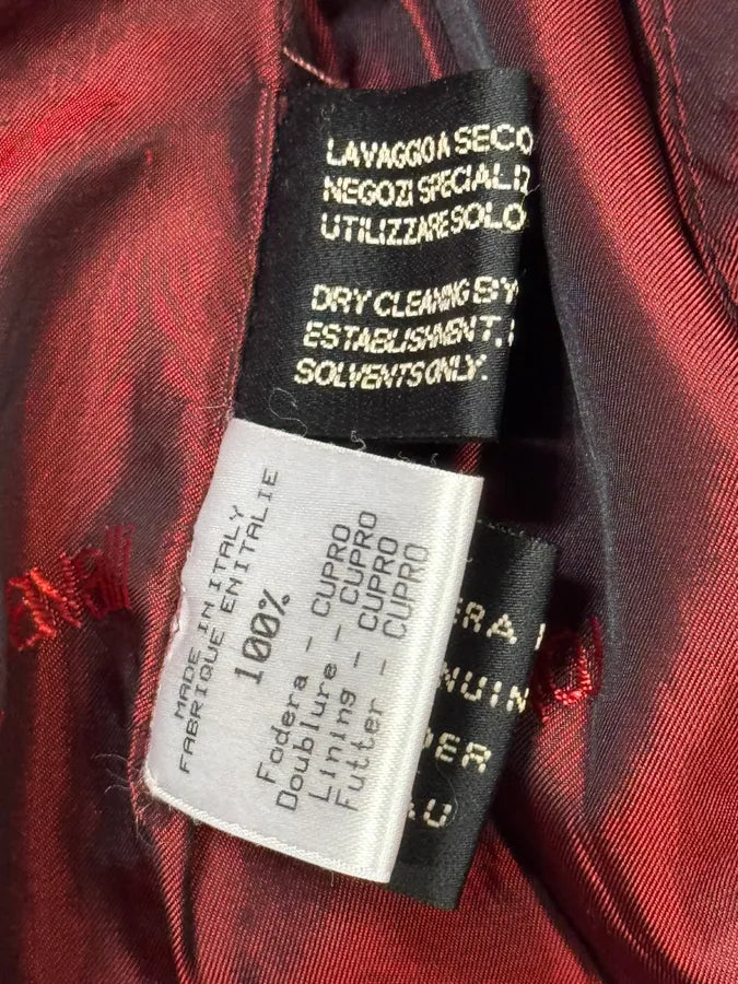 FW2000 Roberto Cavalli Red Crocodile Embossed Leather Trench Coat bYmImyH 9