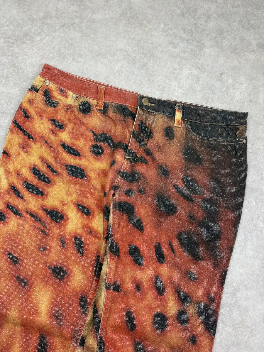 FW2000 Roberto Cavalli Rust Guava Red Glitter Jeans DWrbIwL 4
