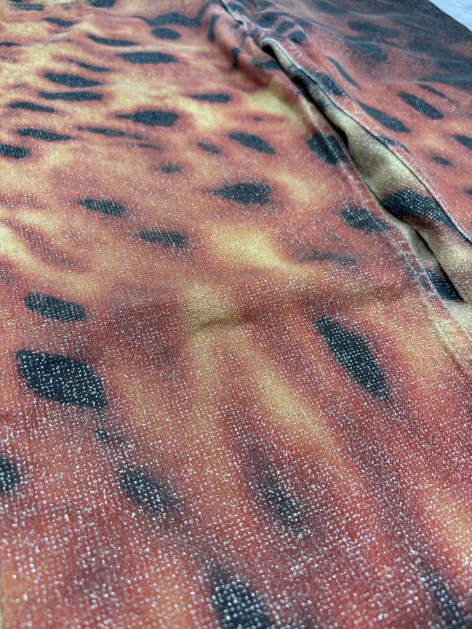 FW2000 Roberto Cavalli Rust Guava Red Glitter Jeans DWrbIwL 9
