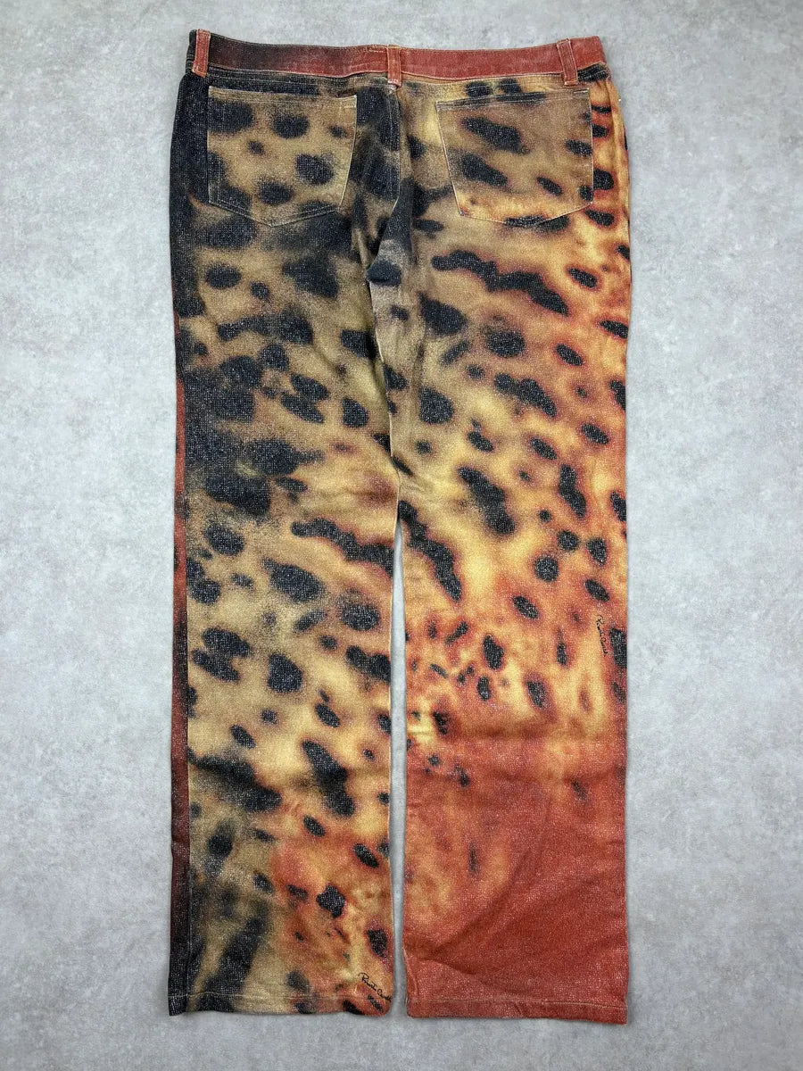 FW2000 Roberto Cavalli Rust Guava Red Glitter Jeans DWrbIwL 5