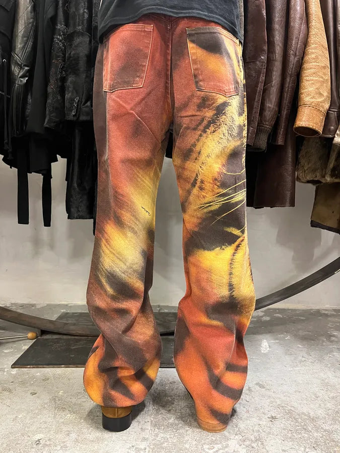 FW2000 Roberto Cavalli Savage Orange Tiger Pants (M) wTnwuvC 3