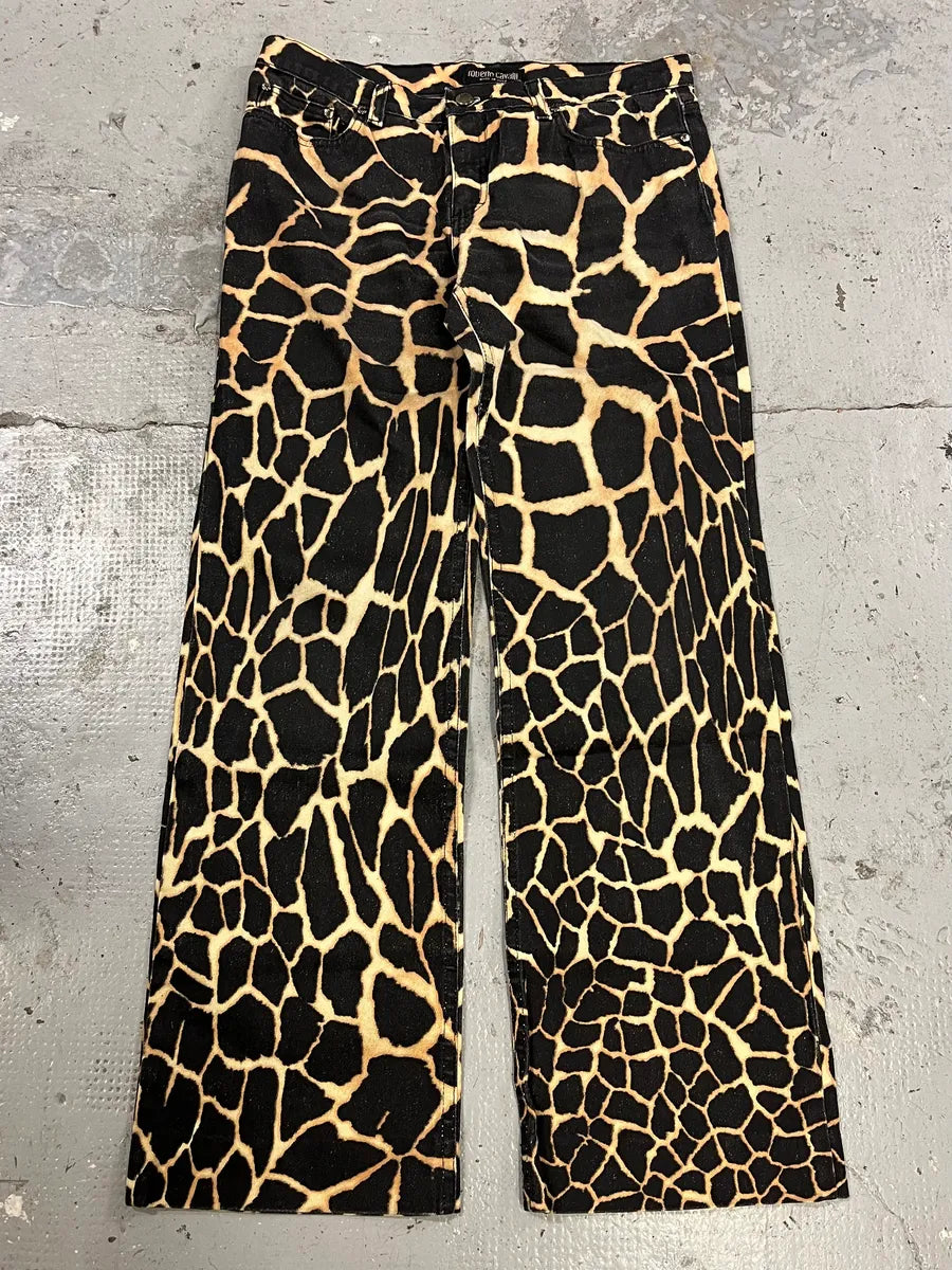 FW2000 Roberto Cavalli Seisma Guava Black Pants rwAwjvb 4