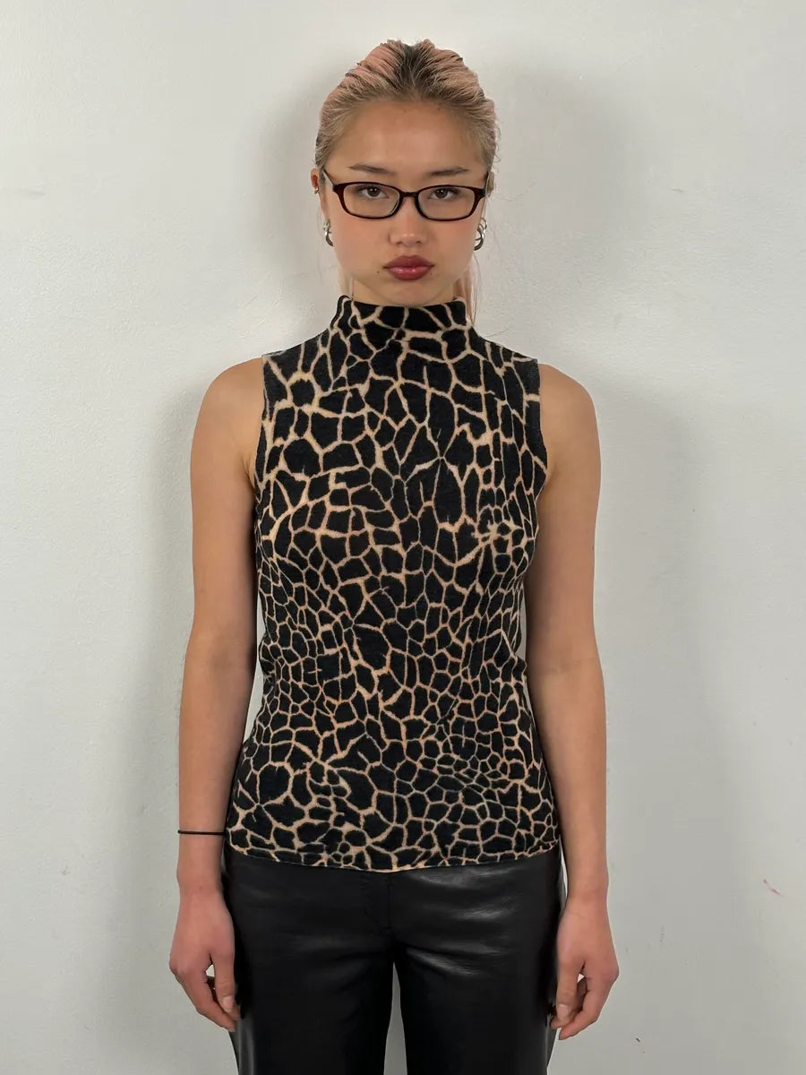 FW2000 Roberto Cavalli Seisma Guava Black Wool Top sKcnonL 1