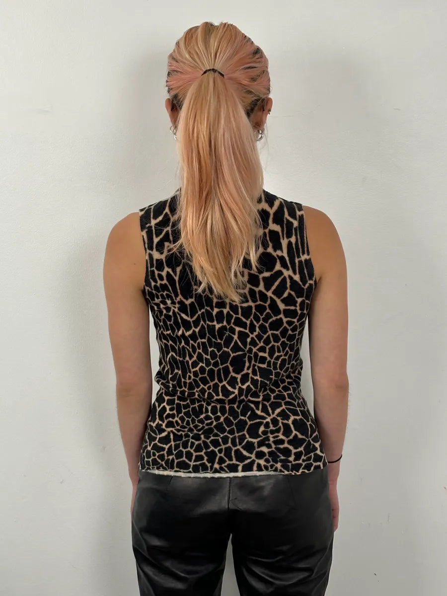 FW2000 Roberto Cavalli Seisma Guava Black Wool Top sKcnonL 2