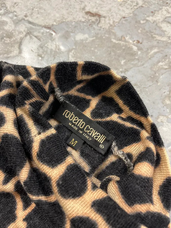 FW2000 Roberto Cavalli Seisma Guava Black Wool Top sKcnonL 4