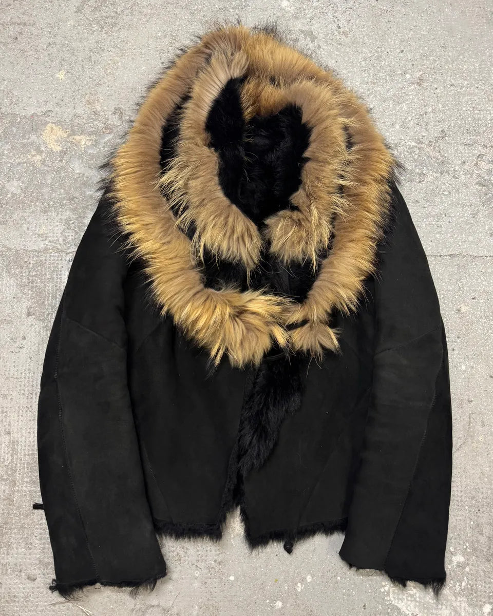 FW1998 Roberto Cavalli Shearling Fur Black Jacket (XS/S) 0