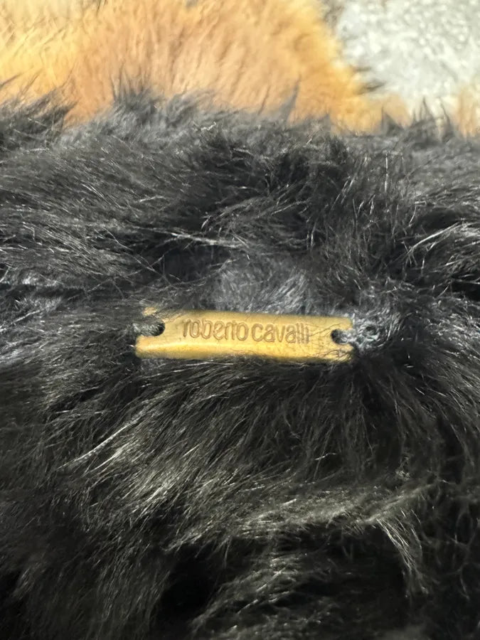 FW1998 Roberto Cavalli Shearling Fur Black Jacket (XS/S) 12