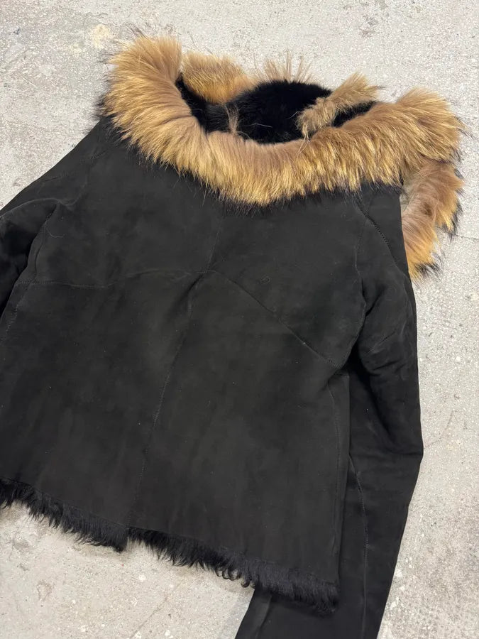 FW1998 Roberto Cavalli Shearling Fur Black Jacket (XS/S) 5
