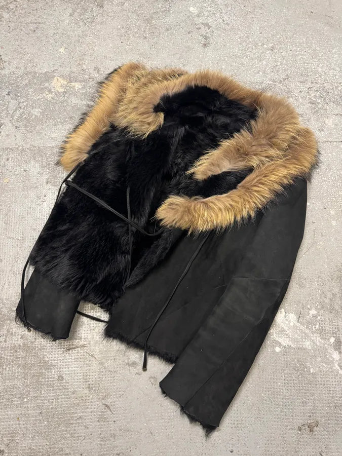 FW1998 Roberto Cavalli Shearling Fur Black Jacket (XS/S) 6