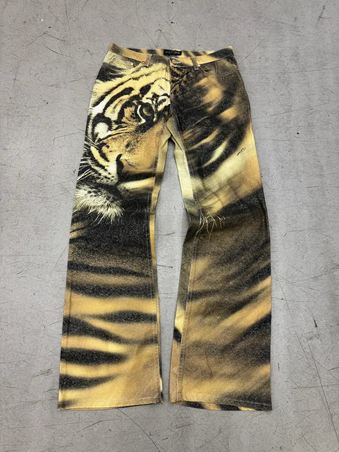 FW2000 Roberto Cavalli Tiger Print Pants wKPGmVT 0