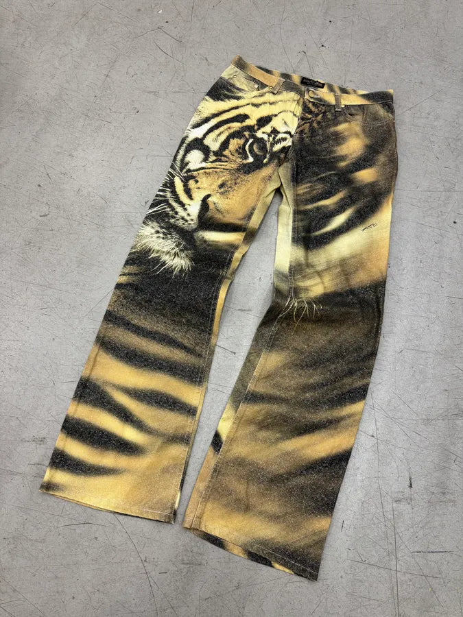FW2000 Roberto Cavalli Tiger Print Pants wKPGmVT 4