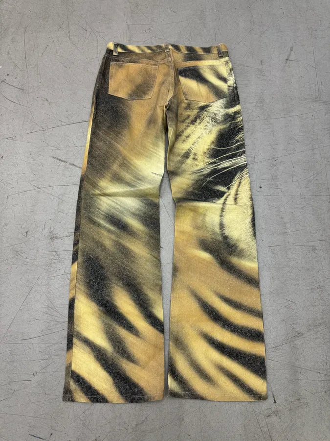 FW2000 Roberto Cavalli Tiger Print Pants wKPGmVT 5