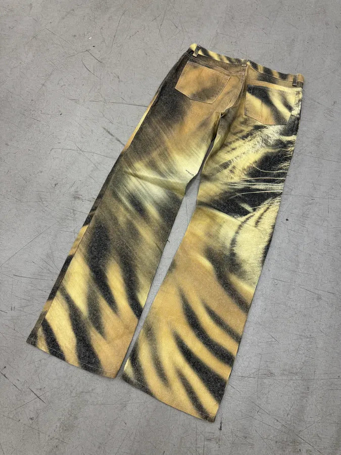 FW2000 Roberto Cavalli Tiger Print Pants wKPGmVT 7