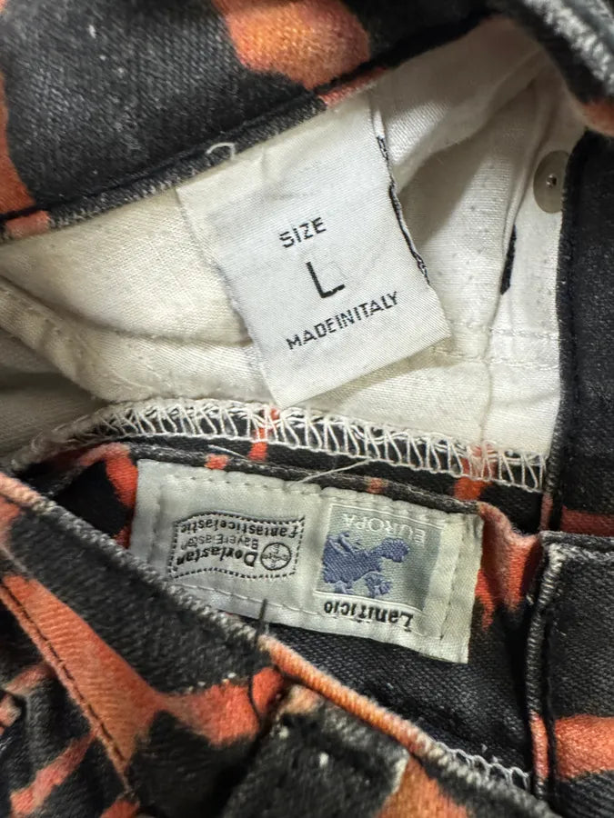 FW2000 Roberto Cavalli Volcanic Eruption Black & Red Pants (L) nuhJnLs 5