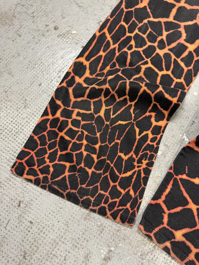 FW2000 Roberto Cavalli Volcanic Eruption Black & Red Pants (L) nuhJnLs 6