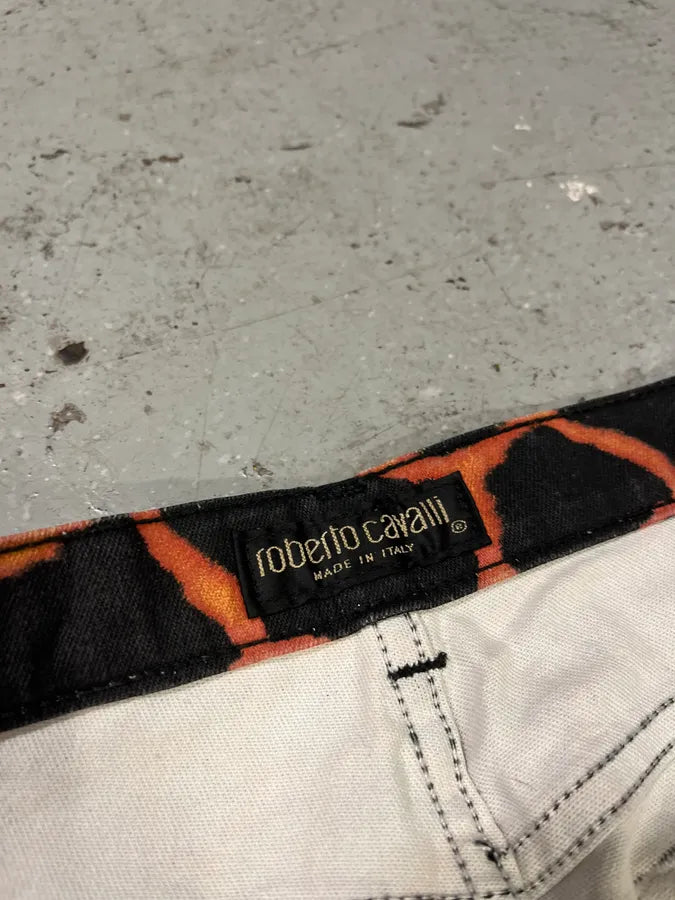 FW2000 Roberto Cavalli Vulcan Seisma Black & Orange Pants vREYHgt 10