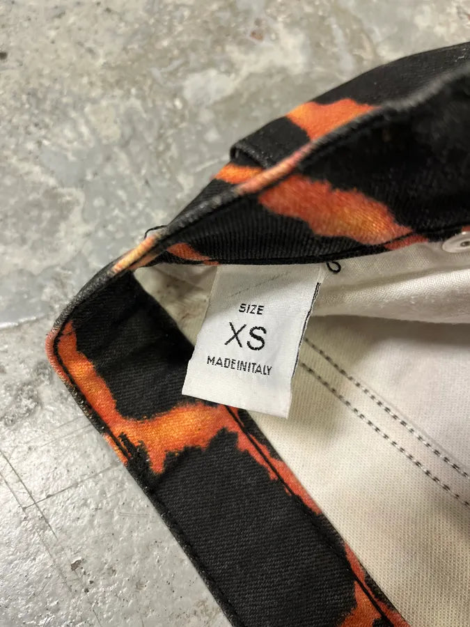 FW2000 Roberto Cavalli Vulcan Seisma Black & Orange Pants vREYHgt 13