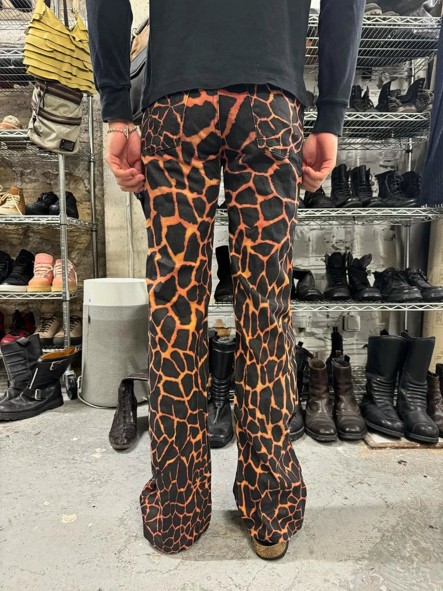 FW2000 Roberto Cavalli Vulcan Seisma Black & Orange Pants vREYHgt 2
