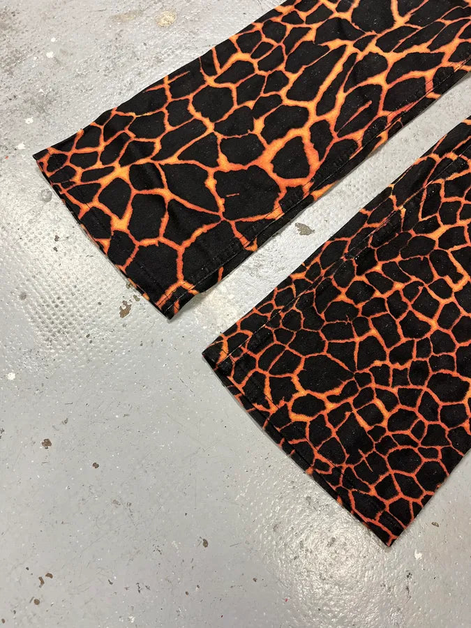 FW2000 Roberto Cavalli Vulcan Seisma Black & Orange Pants vREYHgt 6